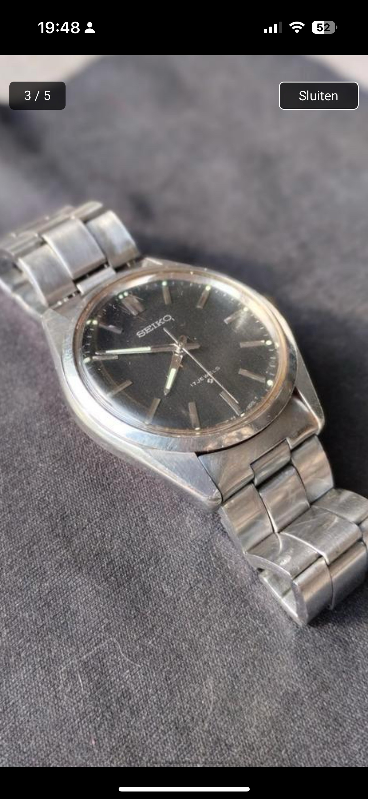Side view of the Seiko watch